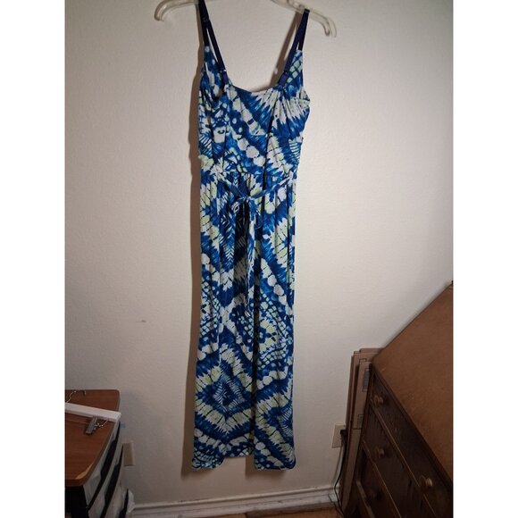 Allison Brittney Maxi Dress Retro Y2K Summer Casual Travel Beach Blue Size Large - Picture 3 of 6